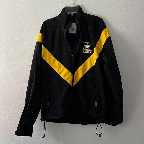 US Army Black Yellow Windbreaker Jacker XS - Picture 1 of 5